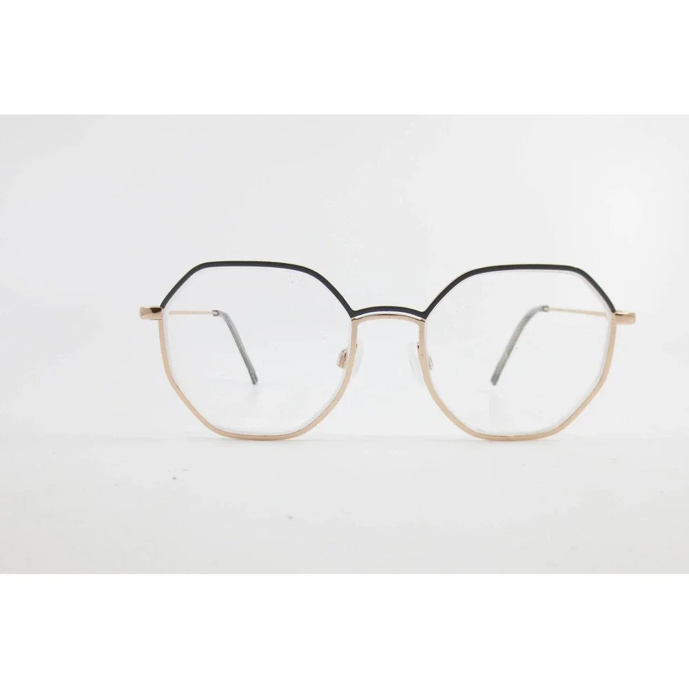 DKNY DK1029 014 Rose Gold Black Hexagon Geometric Eyeglasses Frames 49-17-135